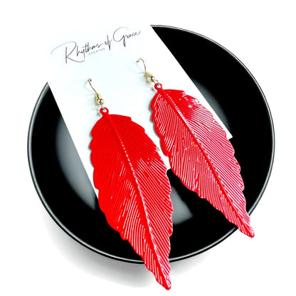 Embrace Autumn's Charm with Red Leaf Earrings! 🍂 - Rhythms of Grace Creative