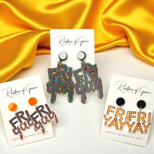 FRIYAY Earrings: Your Weekend Statement Piece! ✨ - Rhythms of Grace Creative