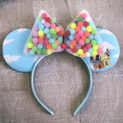 Colorful Up! Inspired Mouse Ears with 5" Bow