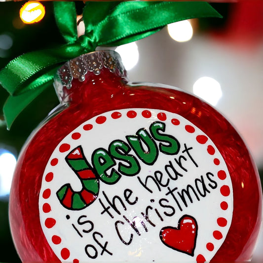 Christmas Ornament: "Jesus is the Heart of the Season"