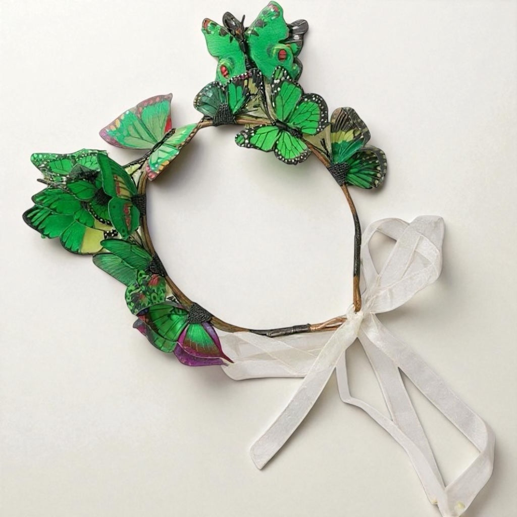 Whimsical Green Butterfly Headband: Elevate Your Style to Magical Heights!