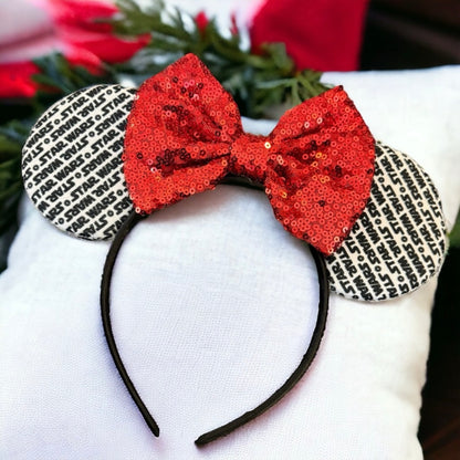 Star Wars Inspired Sequin Mouse Ears Headband, Darth Vader, Stormtrooper, NEW