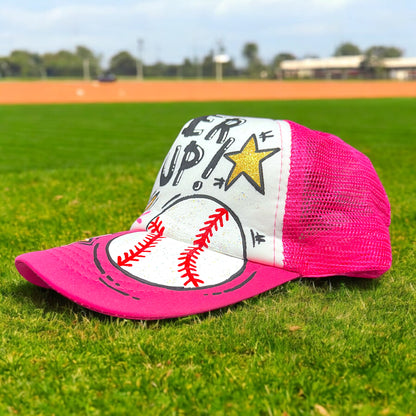 Handpainted Mesh Back Trucker Hat - Score Big with Style! 🎉