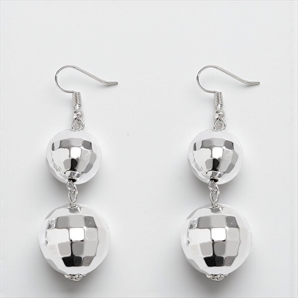 Drop It Like It’s Disco – Silver Ball Party Earrings - Rhythms of Grace Creative