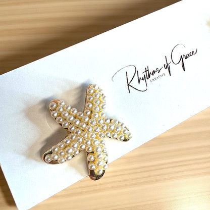 Pearl Starfish Stud Earrings – Dive into Elegance! 🌟