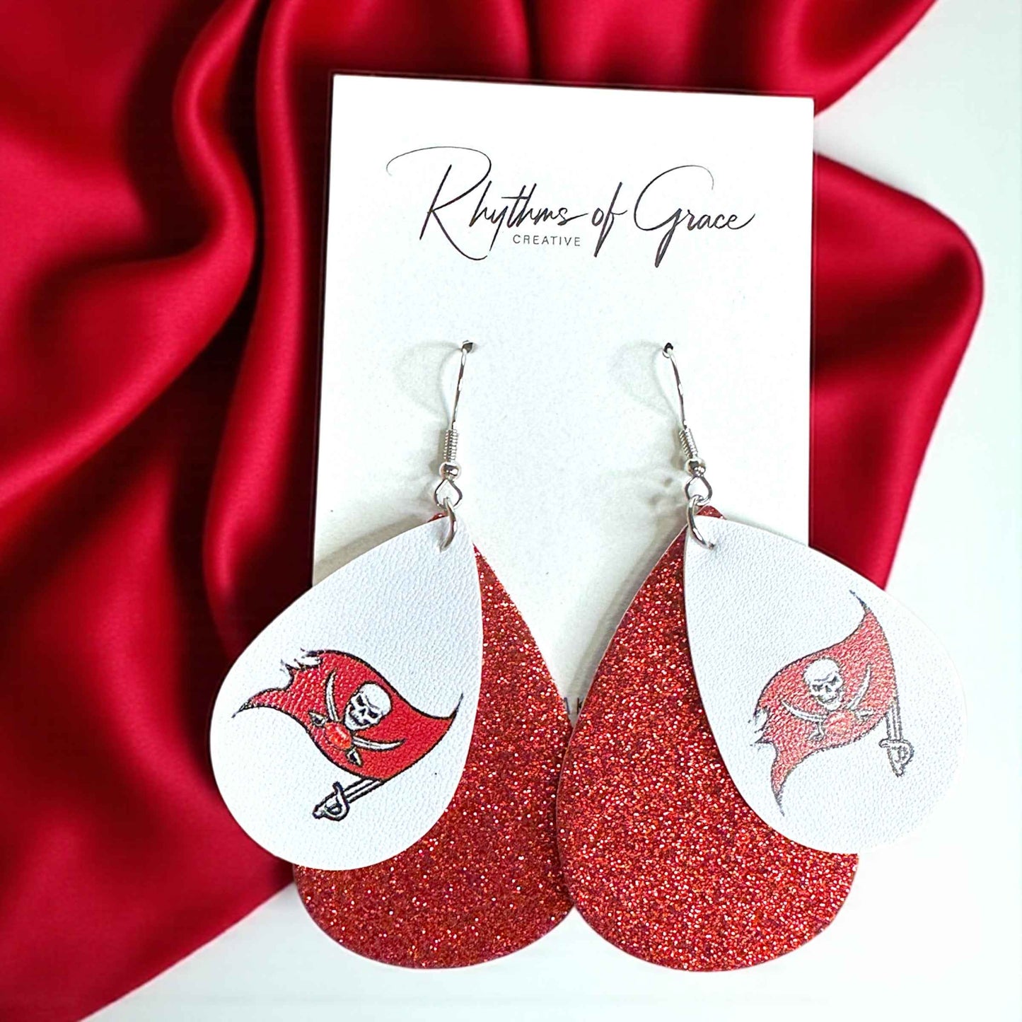 Touchdown Style: Tampa Bay Buccaneers Dangle Earrings for Fashionable Fans!