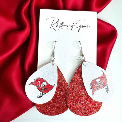 Touchdown Style: Tampa Bay Buccaneers Dangle Earrings for Fashionable Fans!