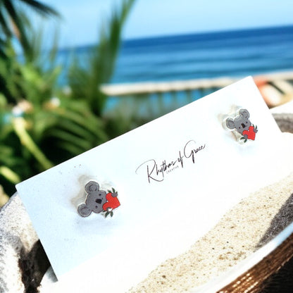 Koala-ty Cuties: Adorable Cartoon Koala Stud Earrings!