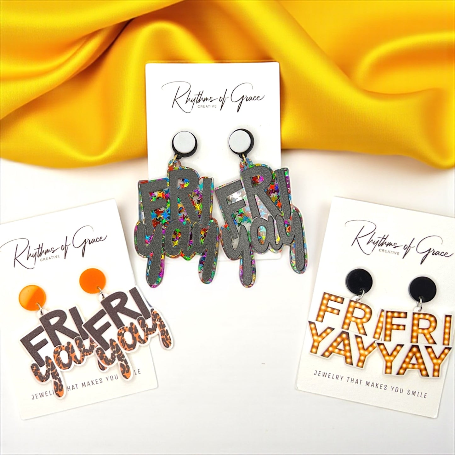 FRIYAY Earrings: Your Weekend Statement Piece! ✨ - Rhythms of Grace Creative