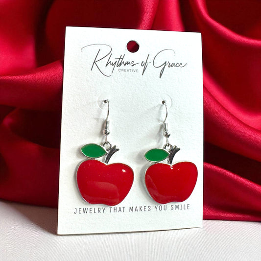 Bite into Style with Chic Red Apple Dangle Earrings! 🍎