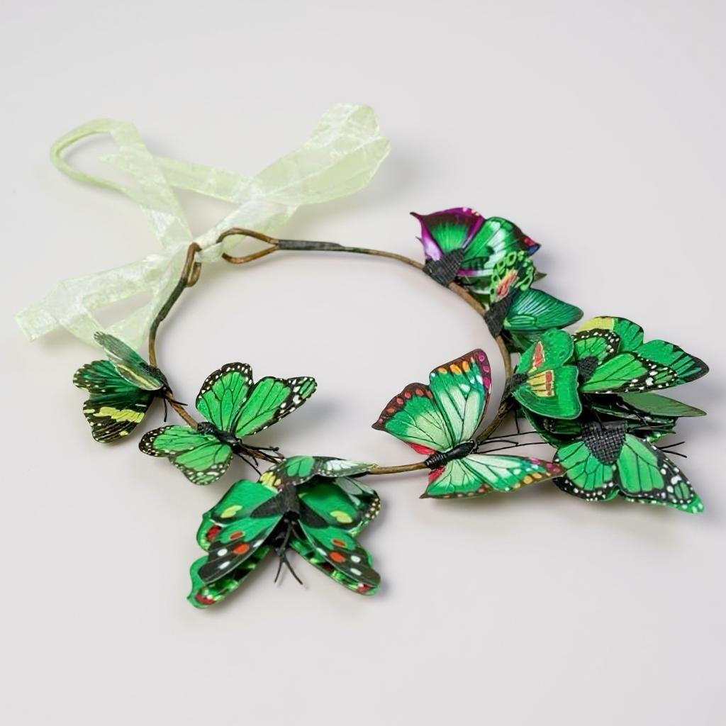 Whimsical Green Butterfly Headband: Elevate Your Style to Magical Heights!