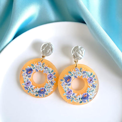 Blue Flower Earrings - Springtime Floral Elegance! 🌼