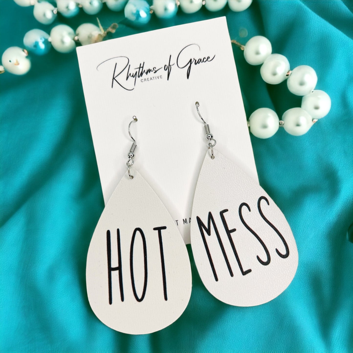 Hot Mess Teardrop Earrings: Embrace Your Fabulous Chaos! 🔥 - Rhythms of Grace Creative