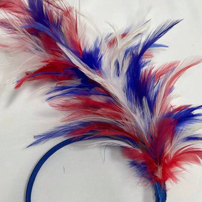 Patriotic Feather Headband - Red, White & Blue, Stars and Stripes