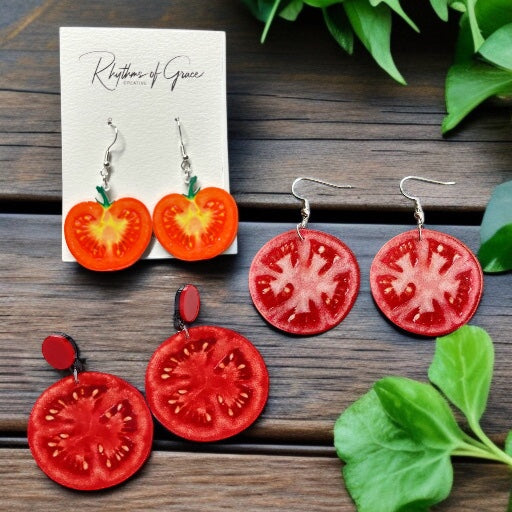 Tomato-tally Charming Earrings: Add Some Flavor to Your Style! 🍅