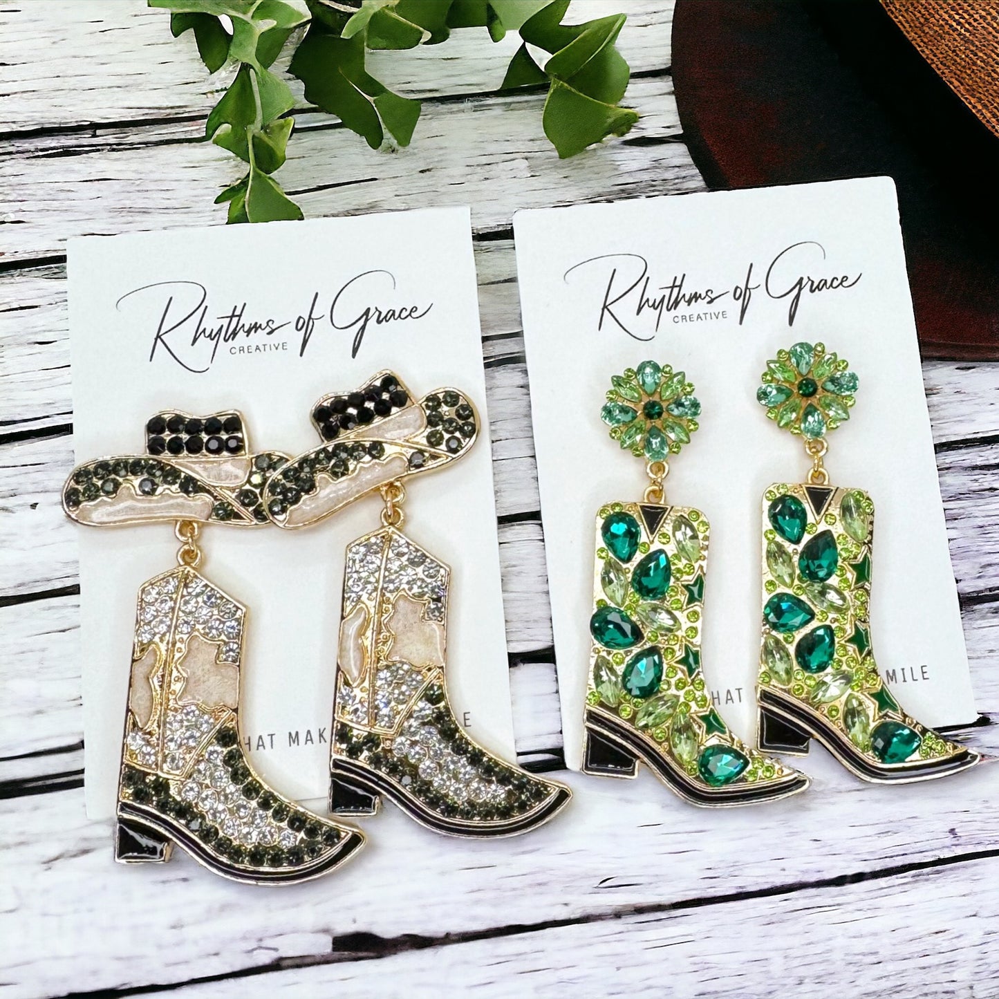 Sparkling Rhinestone Cowboy Boots Dangle Earrings – Choose Your Style!