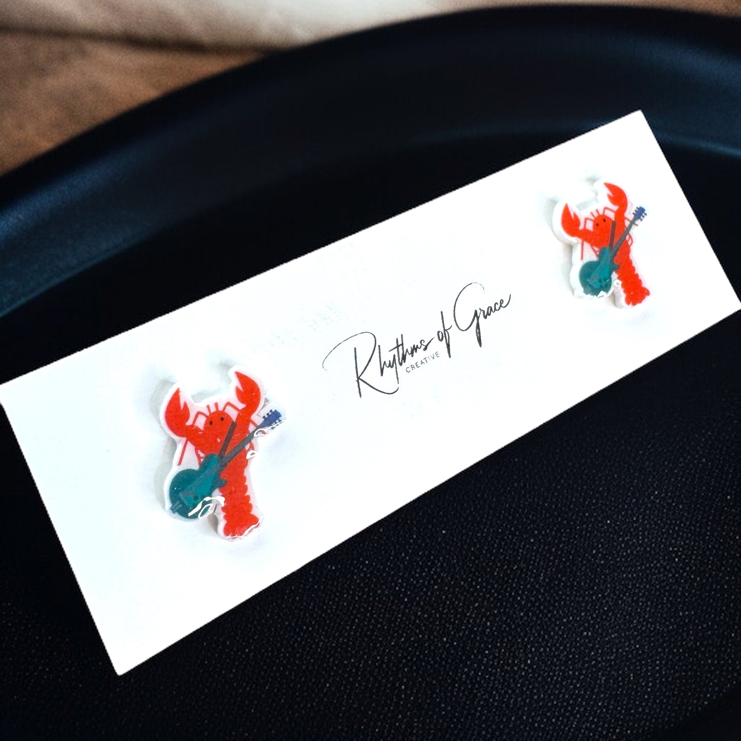 Crawfish/Lobster Stud Earrings – Dive into Style!
