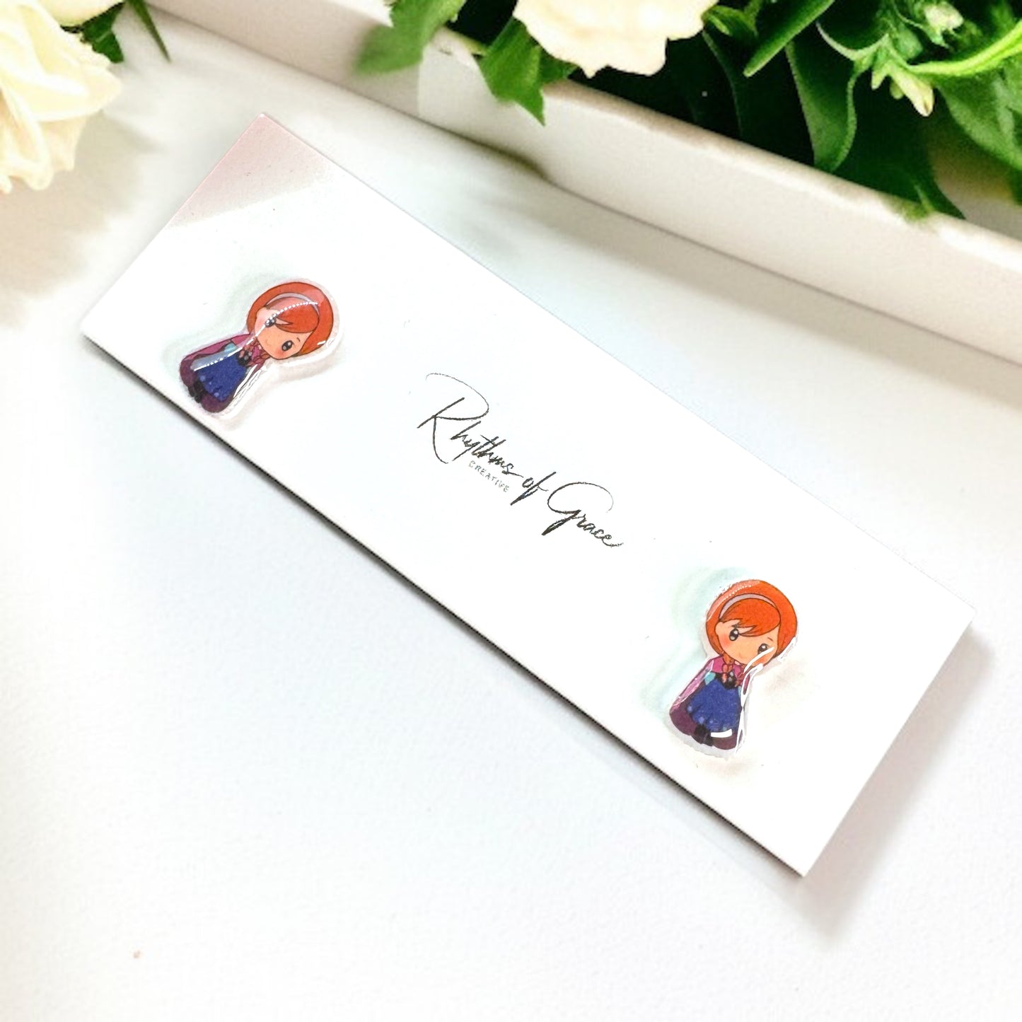 Enchanting Cartoon Princess Stud Earrings - Sparkle Like Royalty! 👑