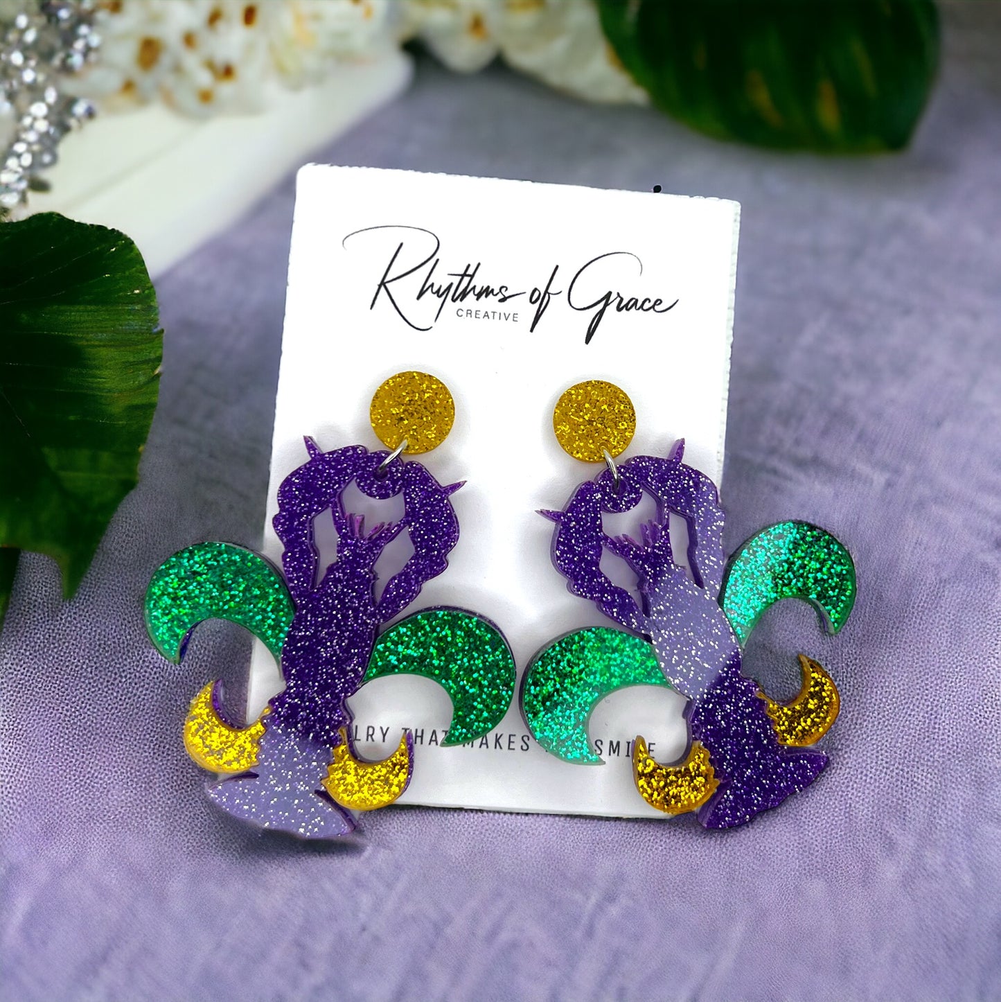Sparkle & Shine: Festive Mardi Gras Earrings in Four Stunning Styles! - Rhythms of Grace Creative