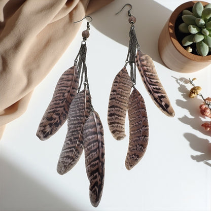 Boho Chic Feathered Dangle Earrings - Wild & Free Country Vibes!