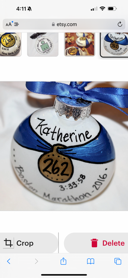 Custom Race Ornament - Marathon Ornament, Triathlon Ornament, Christmas Ornament, Holiday Ornament, Runner Ornament, Running Club, 5K, Race - Rhythms of Grace Creative