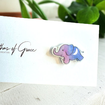 Adorable Elephant Stud Earrings - Two Delightful Designs! 