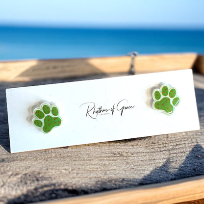 Vibrant Paw Print Studs – A Purr-fect Gift!