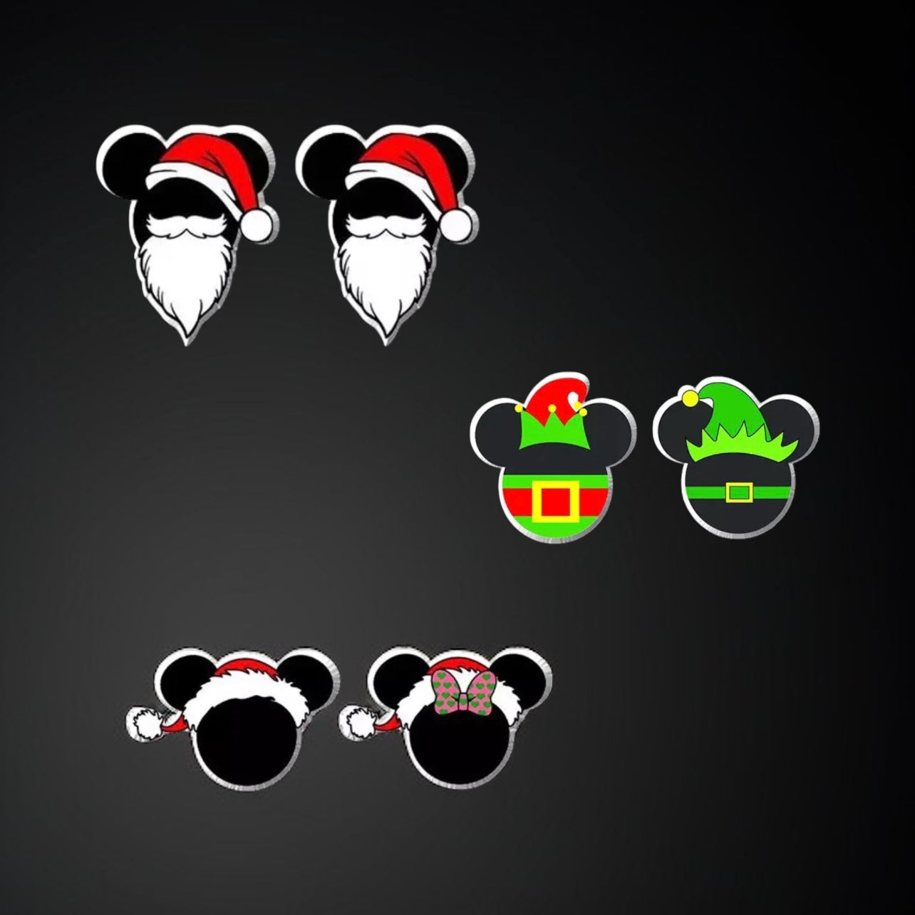 Festive Fun: Christmas Mouse Ears Stud Earrings - Perfect for Holiday Cheer!