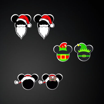 Festive Fun: Christmas Mouse Ears Stud Earrings - Perfect for Holiday Cheer!