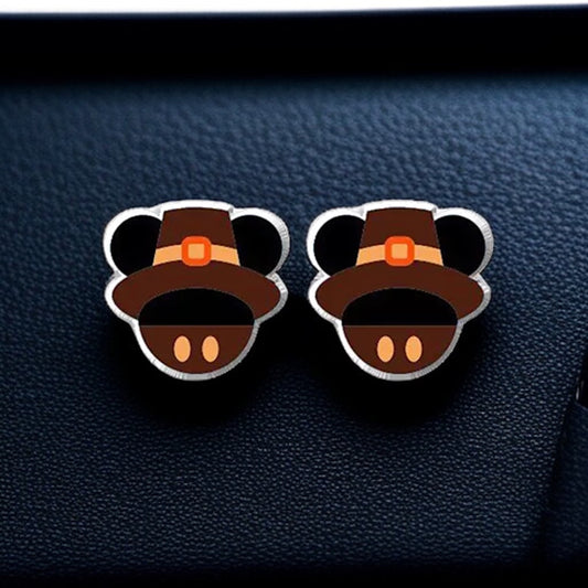 Thanksgiving Chic: Adorable Mouse Ears Pilgrim Hat Stud Earrings!