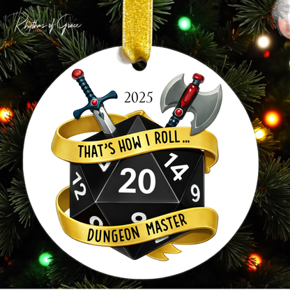 Dungeons & Dragons Ornament – Dungeon Master Christmas Ornament, D&D Holiday Decor
