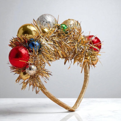 Ho Ho Ho-liday Glam: Red & Green Christmas Ornament Headband!