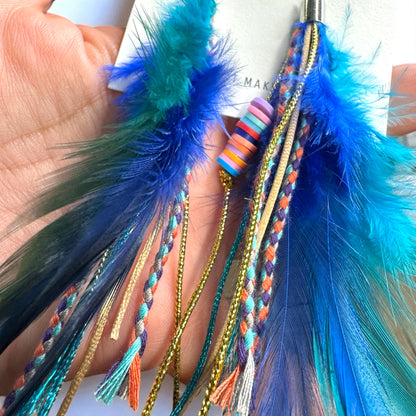 Colorful Boho Chic Feather & Beaded Tassel Dangle Earrings – Two Gorgeous Color Combos!