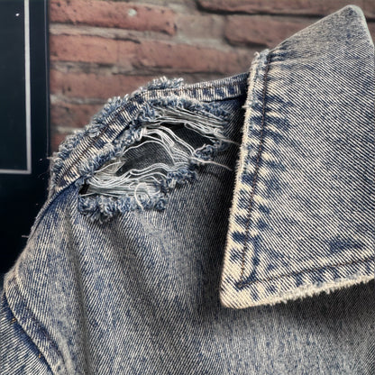 Hand-Painted Jean Jacket:  GAMEDAY! | Perfect for LSU & Saints Fans | Oversized Long Denim
