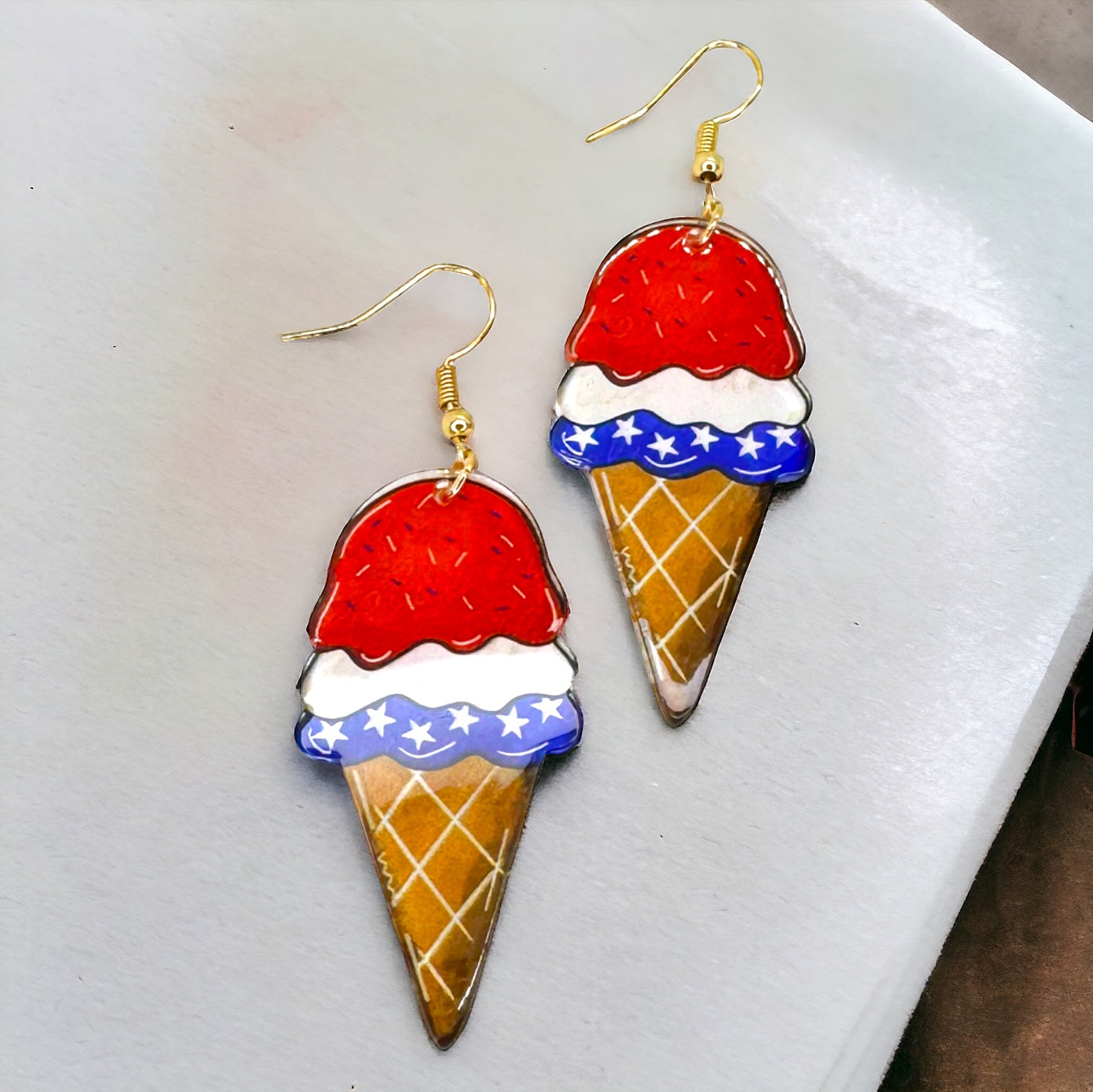 Patriotic Ice Cream Earrings - Sweet Style for Every Celebration! 🍦