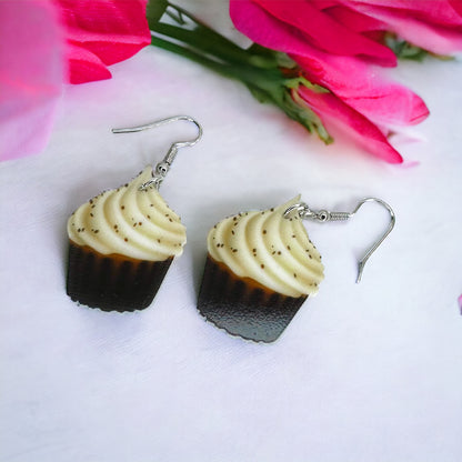 Cupcake Earrings - Birthday Earrings, Handmade Jewelry, Cupcake Jewelry, Food Earrings, Cake Earrings, Pastry Chef
