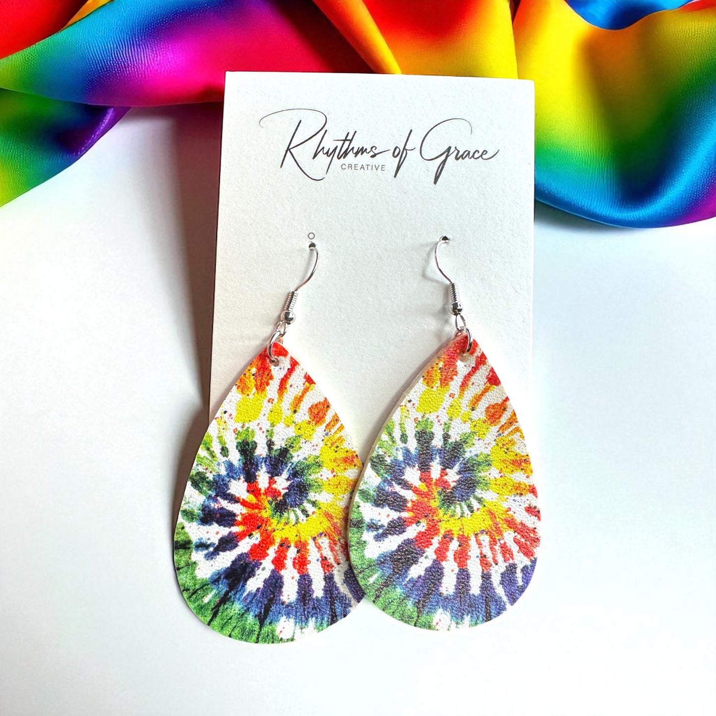 Radiant Rainbow Tie Dye Earrings – Celebrate with Color!