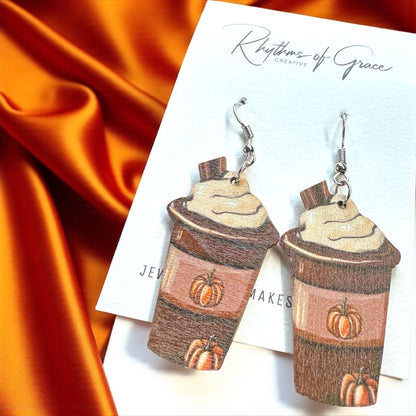 Pumpkin Spice & Everything Nice Earrings 🎃☕ - Rhythms of Grace Creative