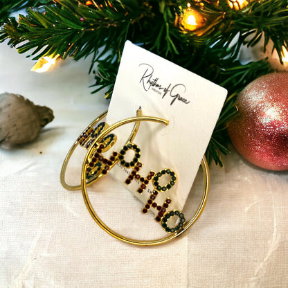 Holiday Sparkle Alert: Red & Green Glitter Christmas Hoop Earrings
