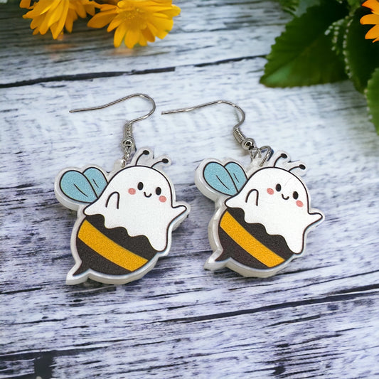 Boo Bees Earrings: Your Spooktacular Halloween Accessory! 👻🐝 - Rhythms of Grace Creative