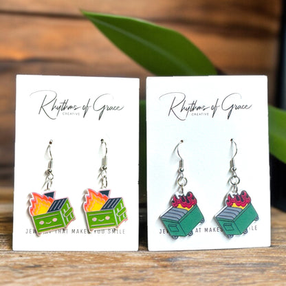 Hot Mess Express: Dumpster Fire Earrings to Spark Up Your Style!