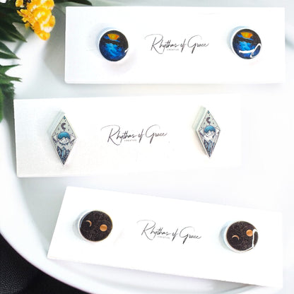 Celestial Stud Bliss: Adorn Your Ears with Stardust Magic! ✨