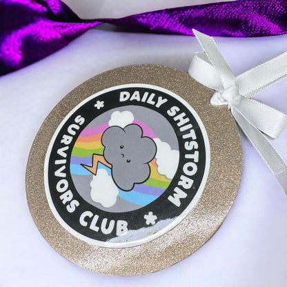 Join the Fun: Daily Shitstorm Survivors Club 2024 Christmas Ornament!