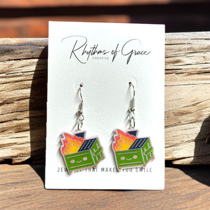 Hot Mess Express: Dumpster Fire Earrings to Spark Up Your Style!