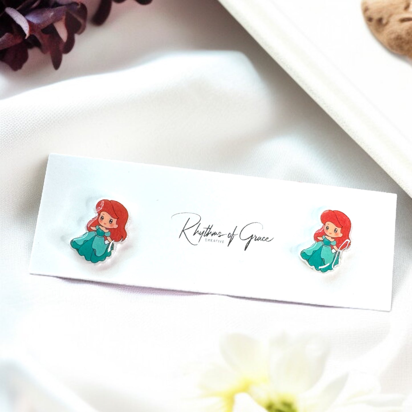 Enchanting Cartoon Princess Stud Earrings - Sparkle Like Royalty! 👑