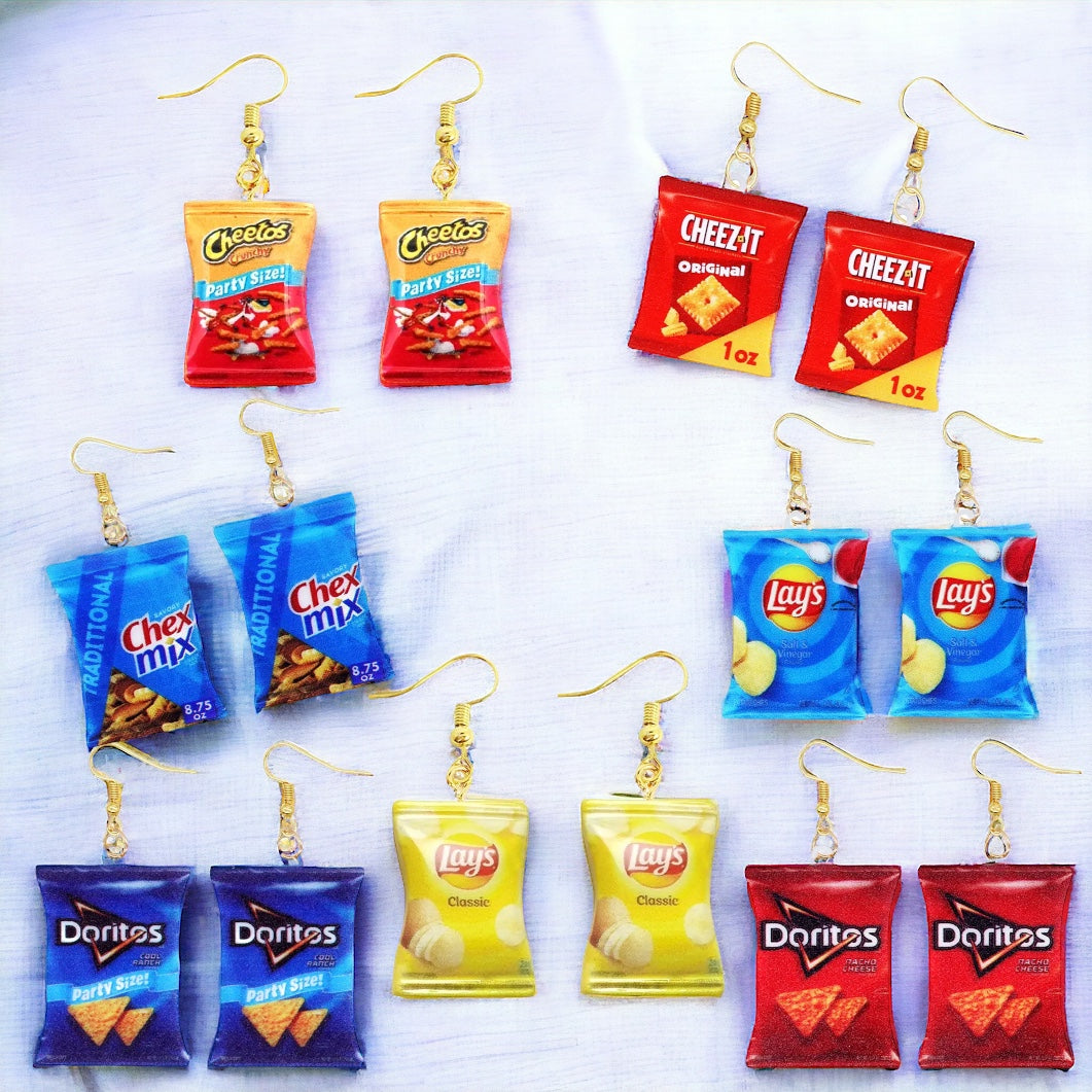 Snack Attack: Grab Your Chip Bag Earrings - Choose from Tasty Designs!