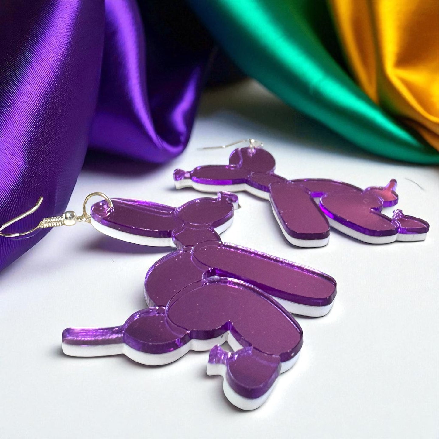 Paw-sitively Fun Mardi Gras Balloon Dog Earrings – Pooping Playfulness in Every Color! - Rhythms of Grace Creative