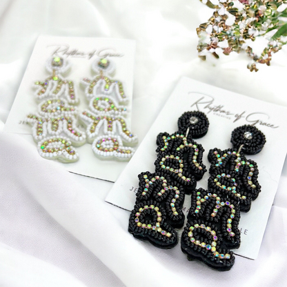 Sparkle & Shine with Our Beaded MAMA Dangle Earrings! 🌟