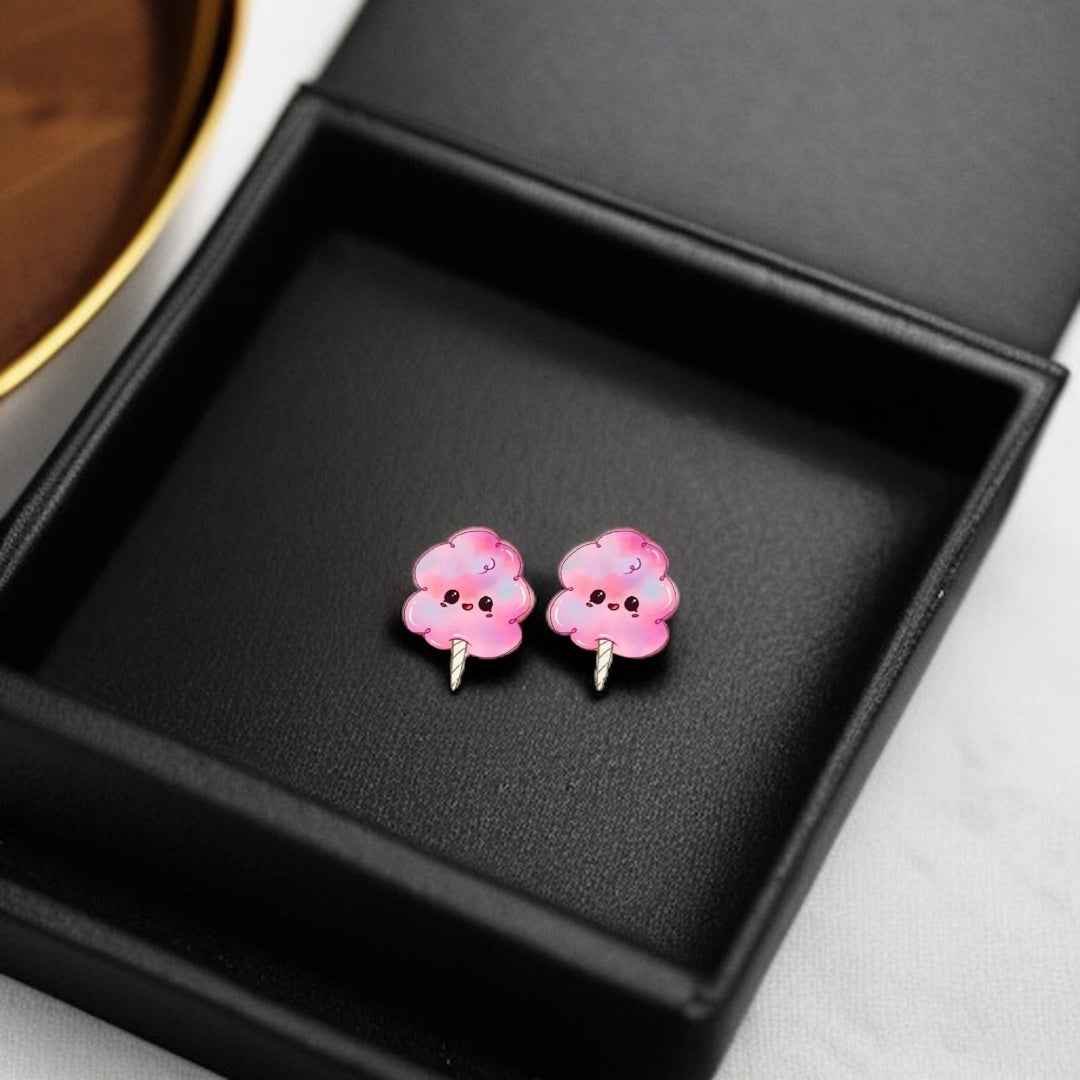 Sweeten Your Style: Adorable Cotton Candy Stud Earrings!