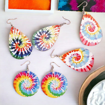 Radiant Rainbow Tie Dye Earrings – Celebrate with Color!